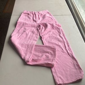Light pink wide leg jeans